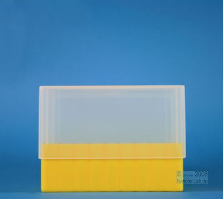 Kunststoffboxen EPPi Box, 45mm, gelb, Deckel mit Hoehenanschlag fuer 95mm Gesamthoehe